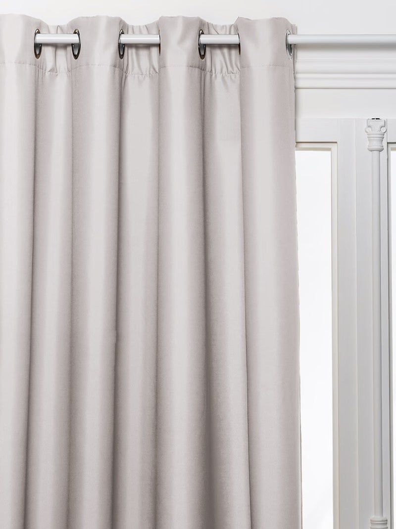 Cortina con ojales aislante térmico con forro polar Beige claro - Kiabi
