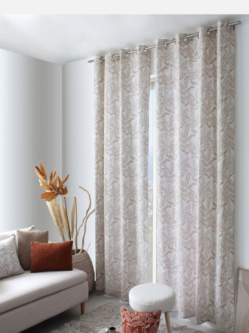 Cortina con ojales de algodón reciclado Chambray - Kiabi