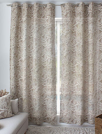 Cortina con ojales de algodón reciclado Chambray