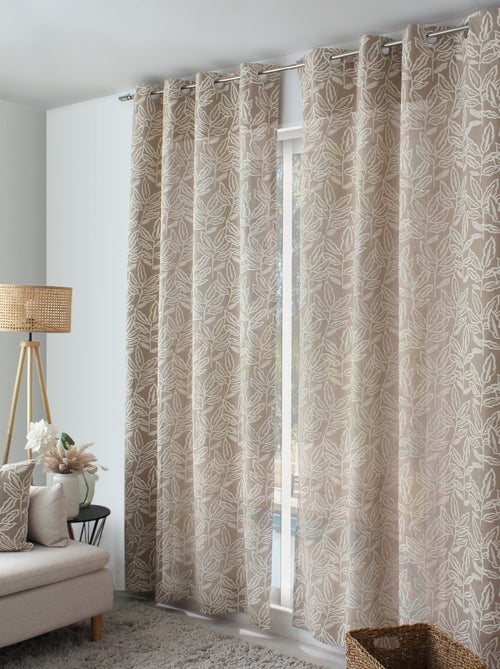 Cortina con ojales de algodón reciclado Chambray - Kiabi