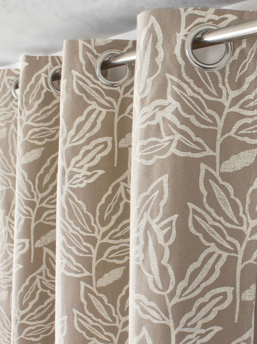 Cortina con ojales de algodón reciclado Chambray - Kiabi