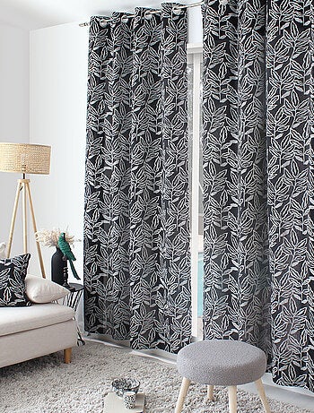 Cortina con ojales de algodón reciclado Chambray