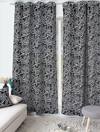 Cortina con ojales de algodón reciclado Chambray