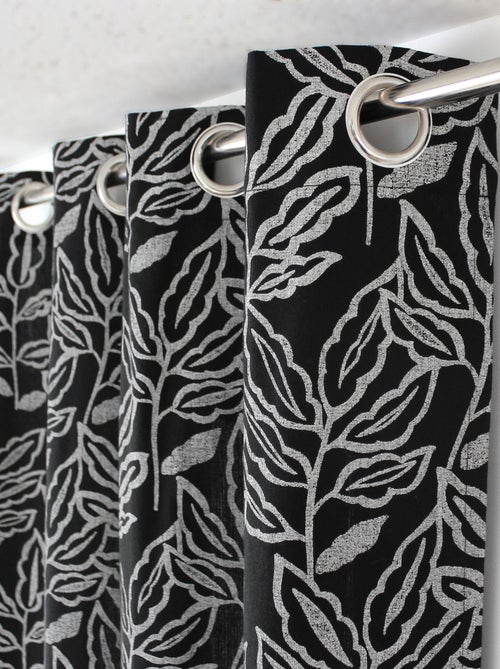 Cortina con ojales de algodón reciclado Chambray - Kiabi