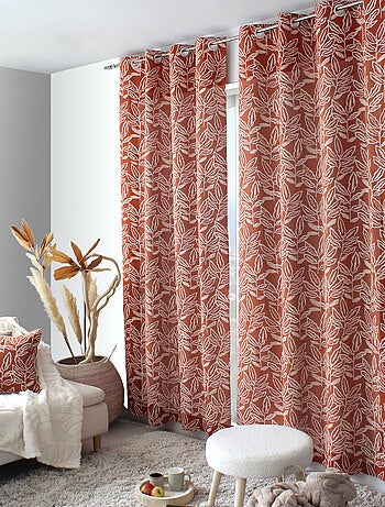 Cortina con ojales de algodón reciclado Chambray