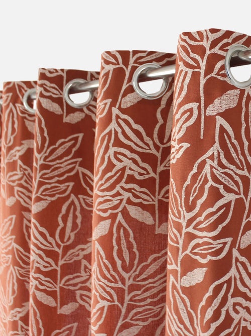 Cortina con ojales de algodón reciclado Chambray - Kiabi