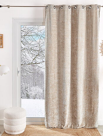 Cortina con ojales de chenilla efecto peluche