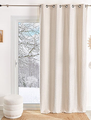 Cortina con ojales de chenilla efecto peluche