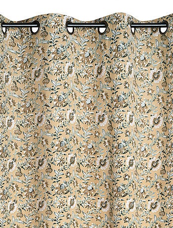 Cortina con ojales de estampado floral abstracto