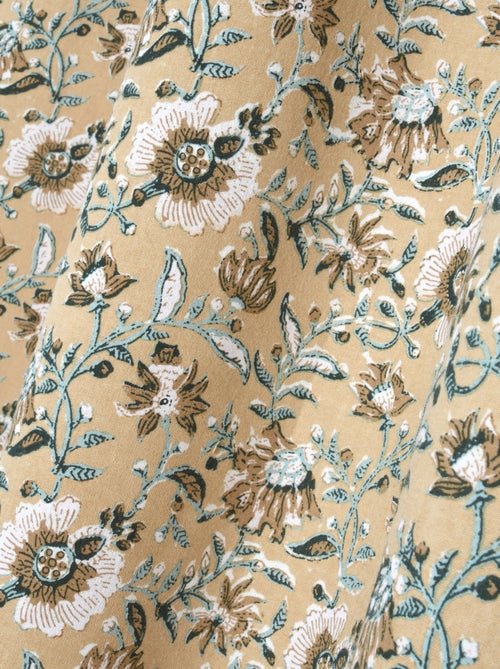 Cortina con ojales de estampado floral abstracto - Kiabi