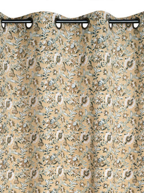 Cortina con ojales de estampado floral abstracto - Kiabi