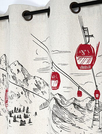 Cortina con ojales de estilo montañés