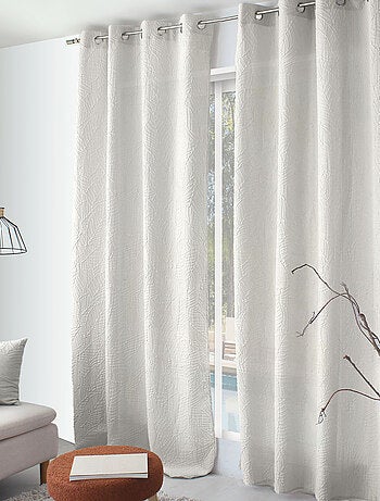 Cortina con ojales de follaje con aspecto gofrado