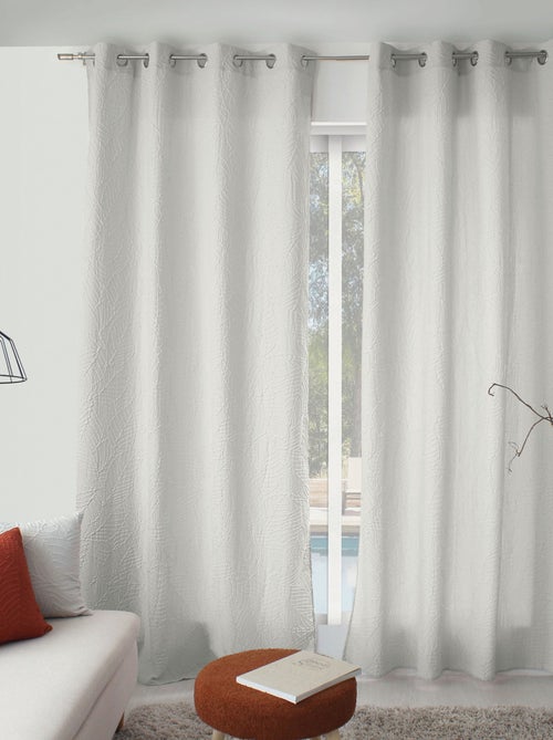 Cortina con ojales de follaje con aspecto gofrado - Kiabi