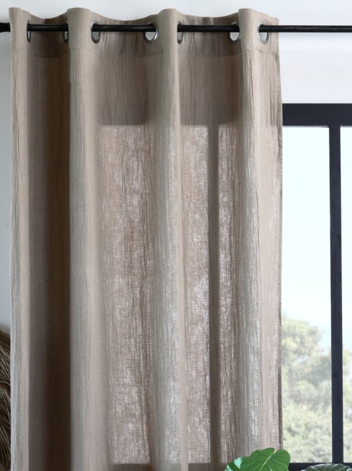 Cortina con ojales de gasa de algodón natural - Kiabi