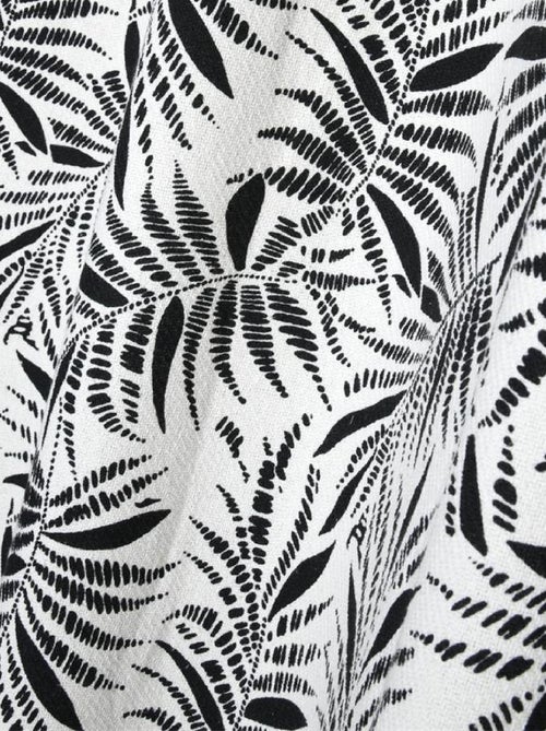 Cortina con ojales de impresión de follaje tropical en algodón - Kiabi
