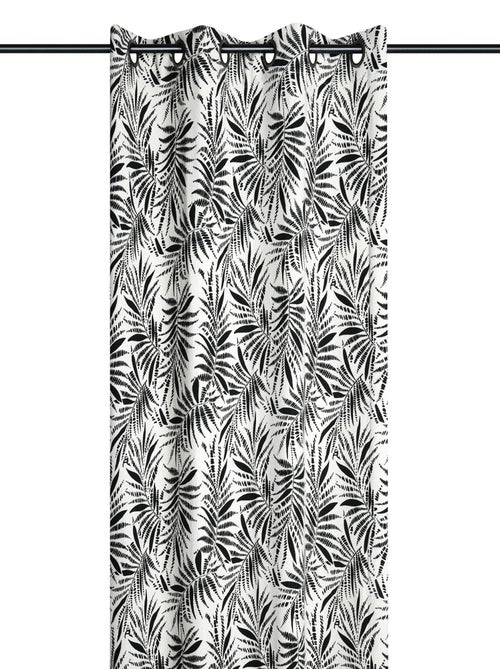 Cortina con ojales de impresión de follaje tropical en algodón - Kiabi