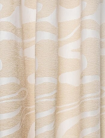 Cortina con ojales de jacquard chenille con efecto de ondas abstractas