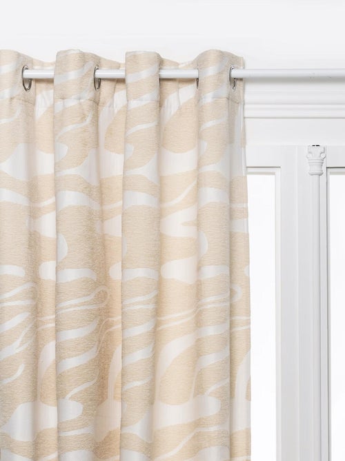 Cortina con ojales de jacquard chenille con efecto de ondas abstractas - Kiabi