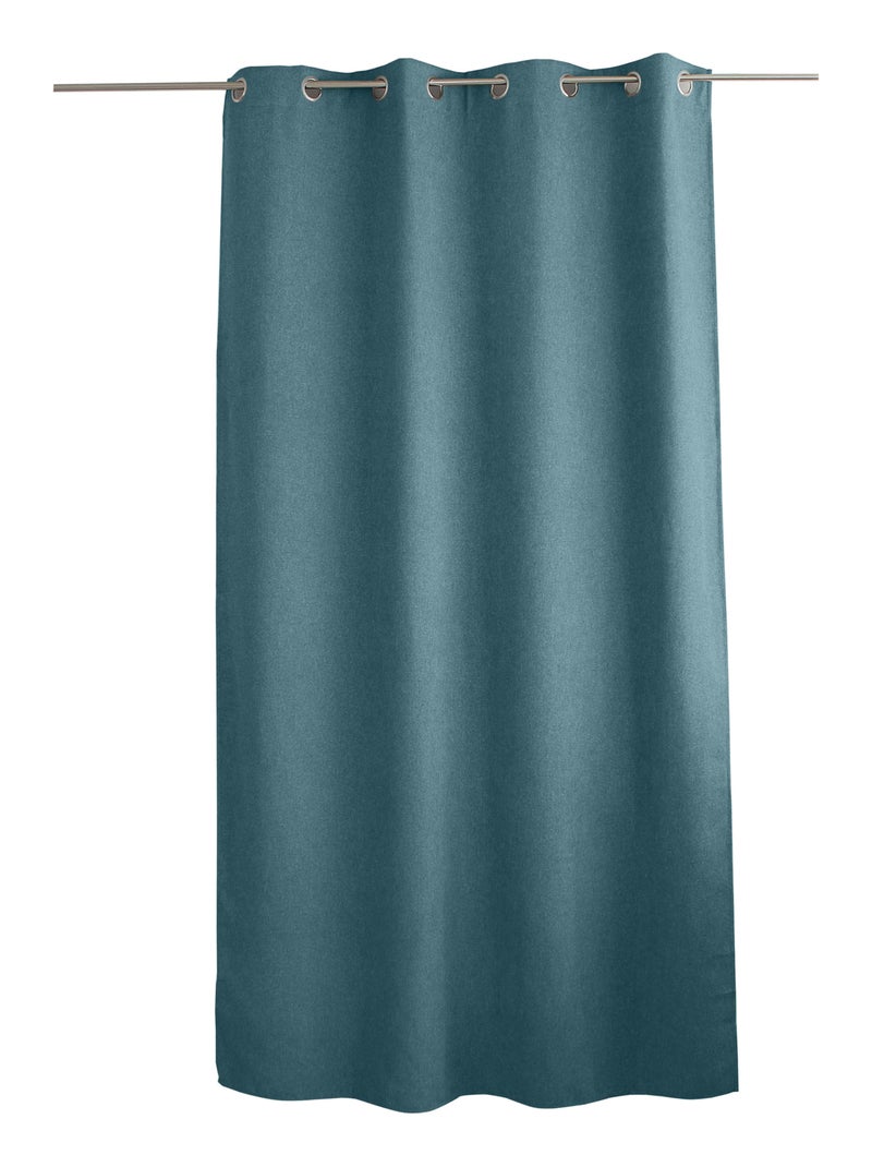 Cortina con ojales de terciopelo chenilla Azul petróleo - Kiabi