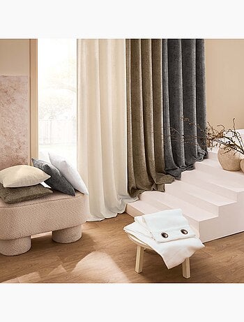 Cortina con ojales de terciopelo chenilla