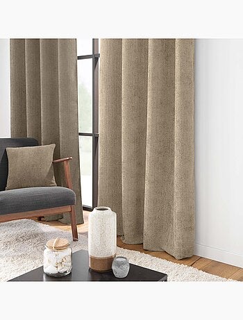 Cortina con ojales de terciopelo chenilla