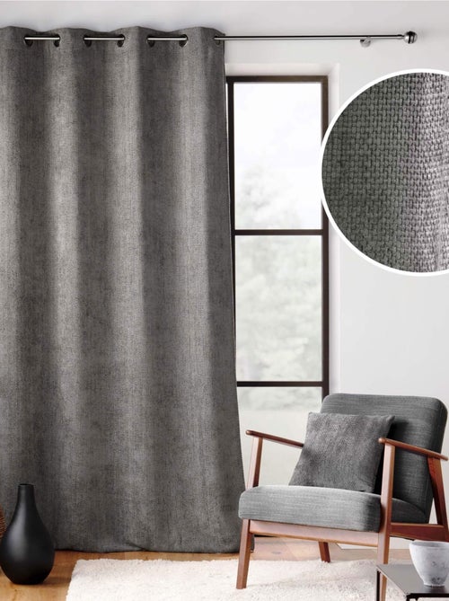 Cortina con ojales de terciopelo chenilla - Kiabi