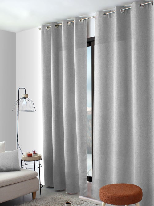 Cortina con ojales de terciopelo chenilla - Kiabi