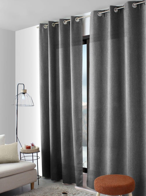 Cortina con ojales de terciopelo chenilla - Kiabi