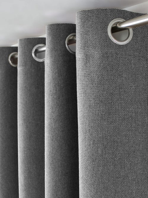 Cortina con ojales de terciopelo chenilla - Kiabi