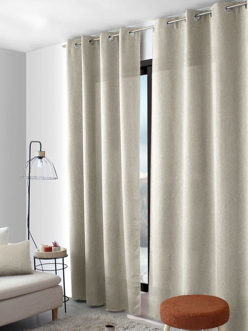 Cortina con ojales de terciopelo chenilla - Kiabi