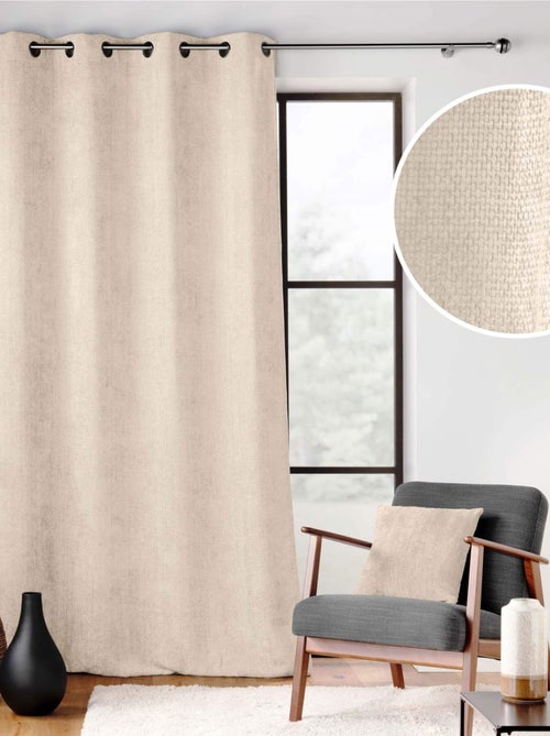 Cortina con ojales de terciopelo chenilla - Kiabi