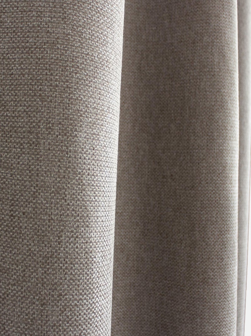 Cortina con ojales de terciopelo chenilla Taupe - Kiabi