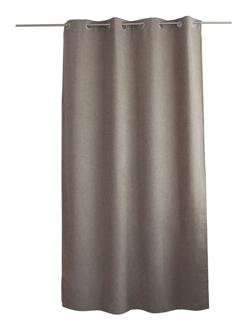 Cortina con ojales de terciopelo chenilla Taupe - Kiabi