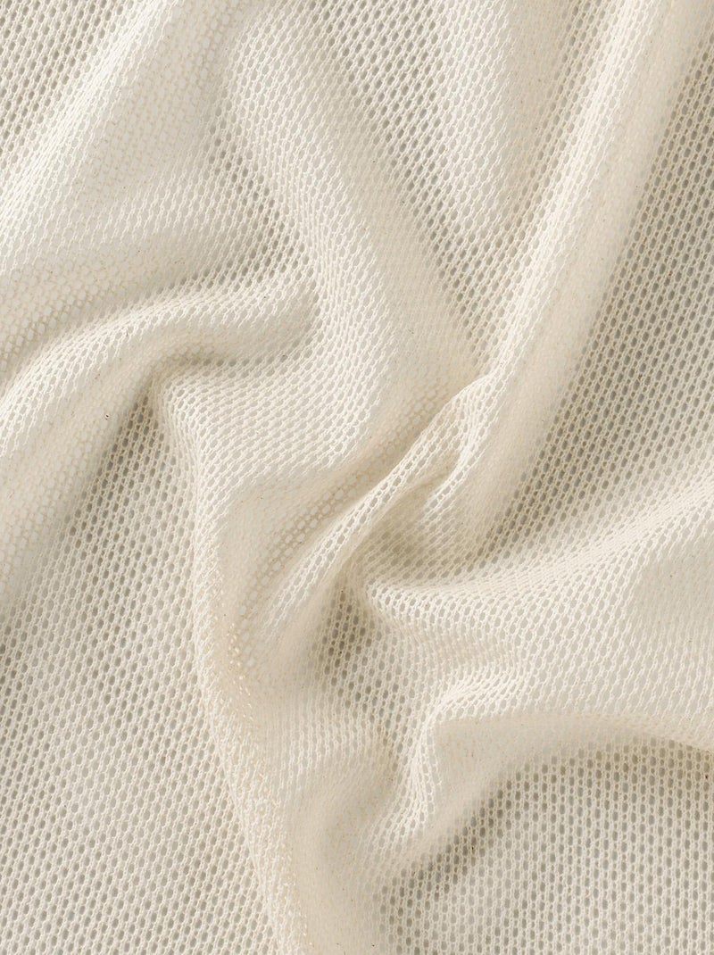 Cortina con Ojales Efecto Tejido Beige - Kiabi