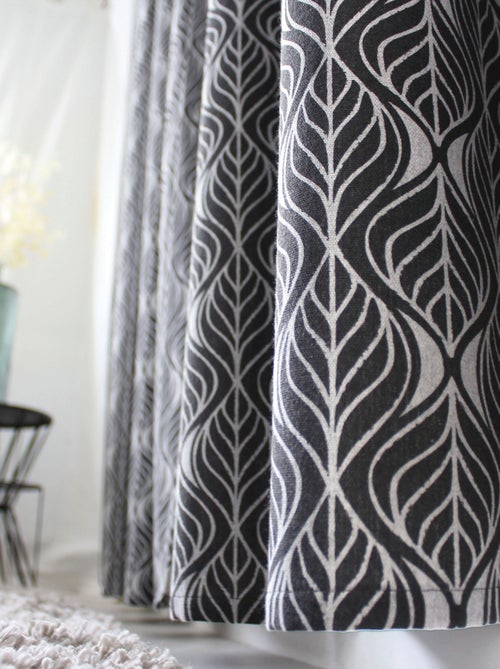 Cortina con ojales hoja de palma - Kiabi