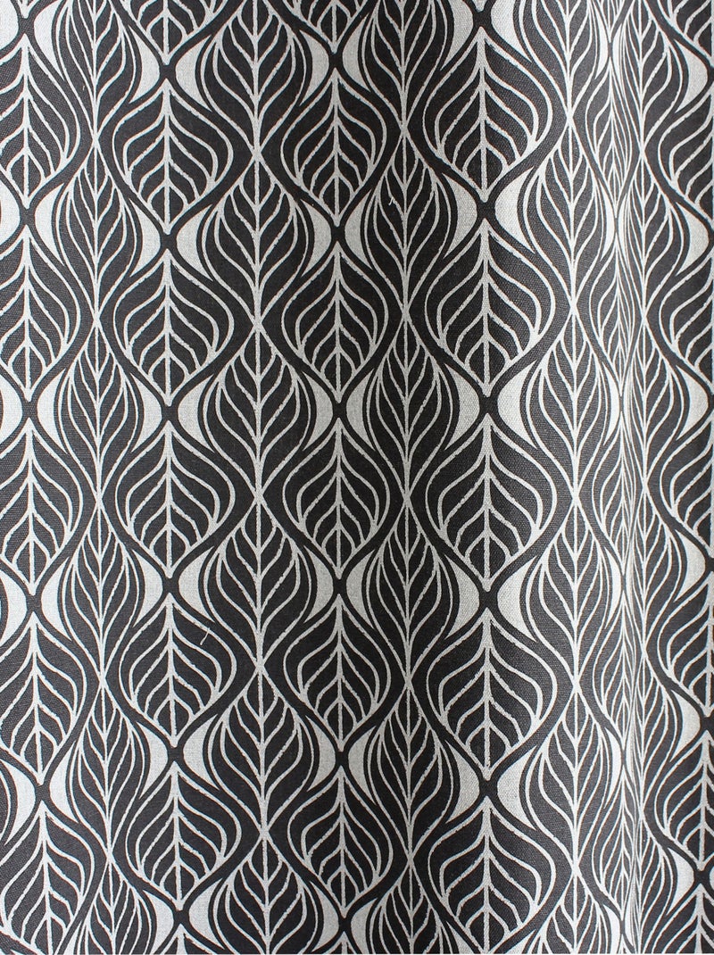 Cortina con ojales hoja de palma Gris oscuro - Kiabi