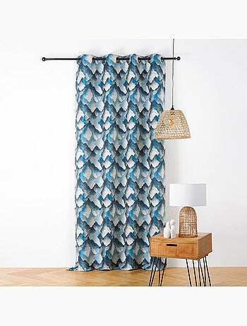 Cortina con ojales jacquard con motivo mineral