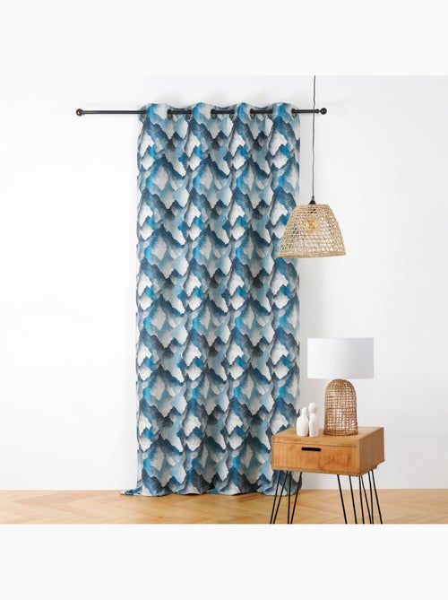 Cortina con ojales jacquard con motivo mineral - Kiabi