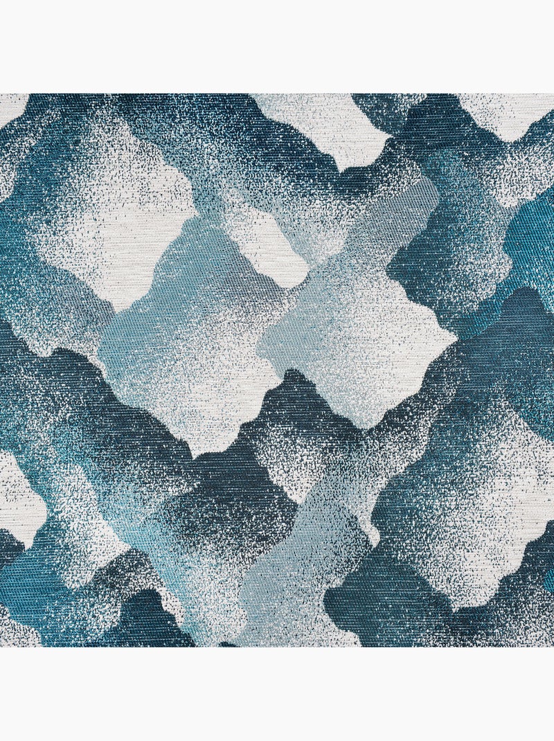 Cortina con ojales jacquard con motivo mineral Azul - Kiabi