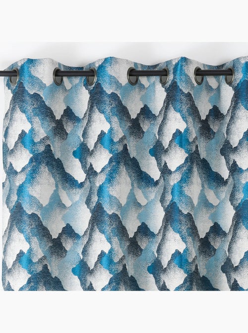 Cortina con ojales jacquard con motivo mineral - Kiabi