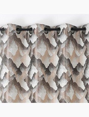 Cortina con ojales jacquard con motivo mineral