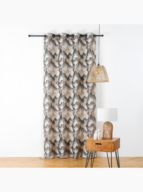 Cortina con ojales jacquard con motivo mineral - Kiabi