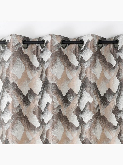 Cortina con ojales jacquard con motivo mineral - Kiabi