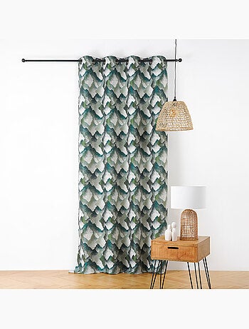 Cortina con ojales jacquard con motivo mineral