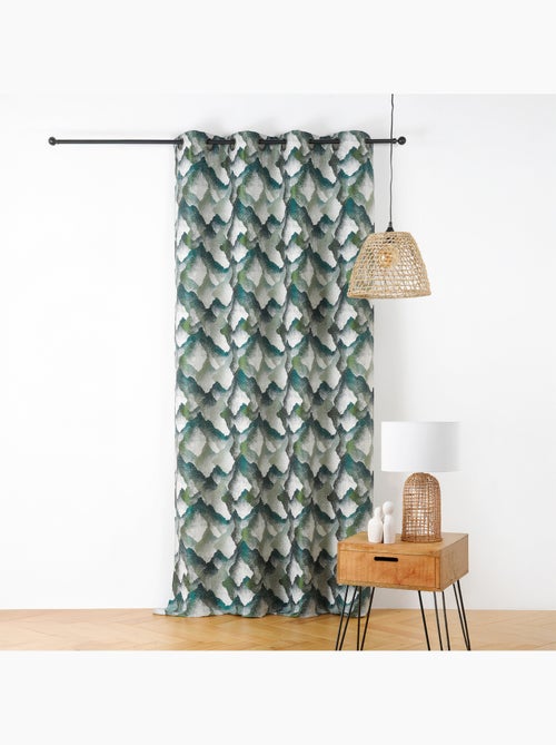 Cortina con ojales jacquard con motivo mineral - Kiabi
