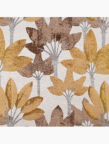 Cortina con ojales jacquard con motivo vegetal