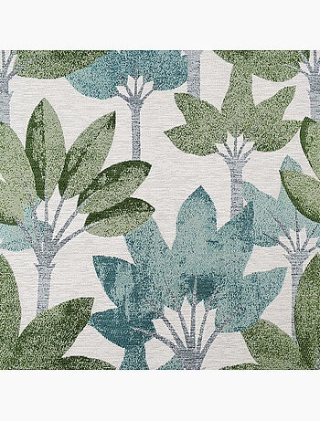 Cortina con ojales jacquard con motivo vegetal