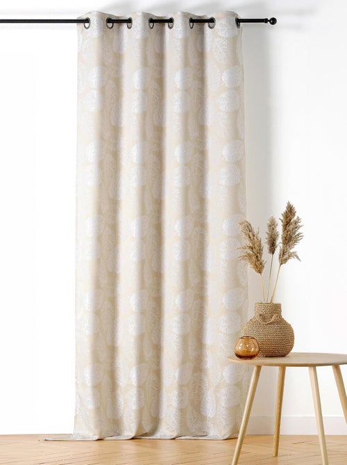 Cortina con Ojales Motivo de Hojas con Relieve - Kiabi