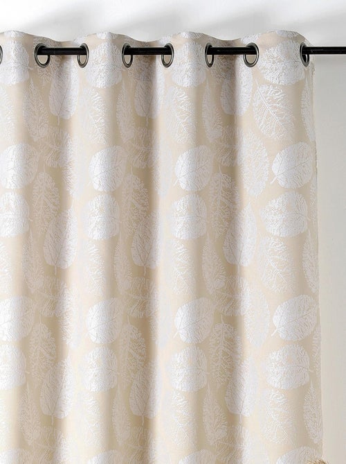 Cortina con Ojales Motivo de Hojas con Relieve - Kiabi